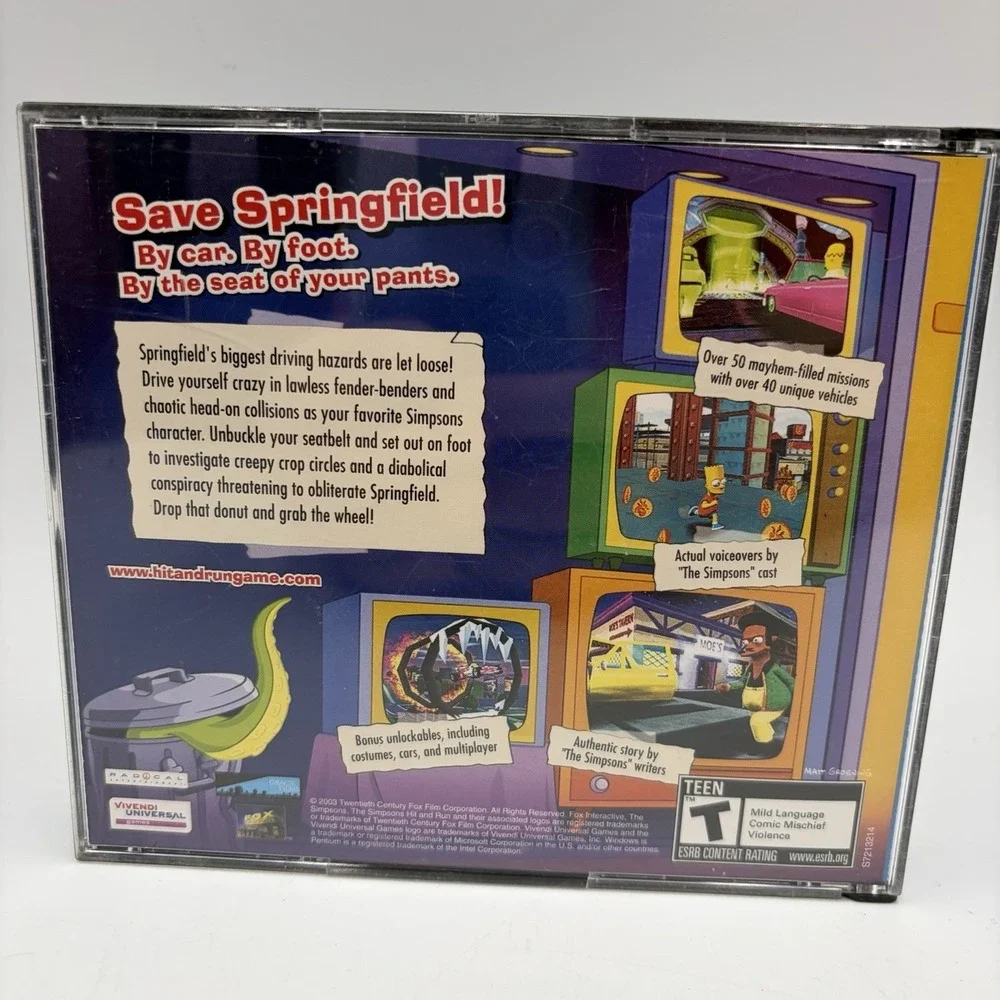 Vivendi Universal The Simpsons: Hit & Run PC Game 3 CDs No Manual